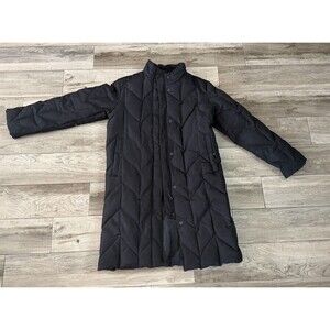 Black Full Length Winter Puffer Coat Ladies Women's Size L